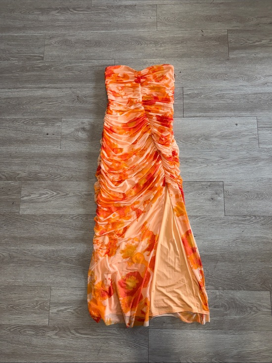 Abercrombie & Fitch Dresses & Skirts - NWT Abercrombie & Fitch Strapless Orange Floral Midi Dress